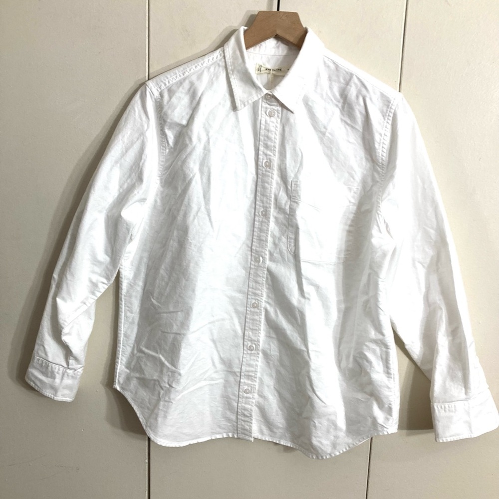 Everlane The Relaxed Oxford Shirt In White Size 12 - Picture 3 of 15